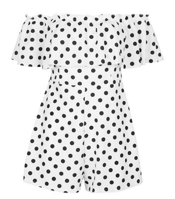 black and white spotty playsuit