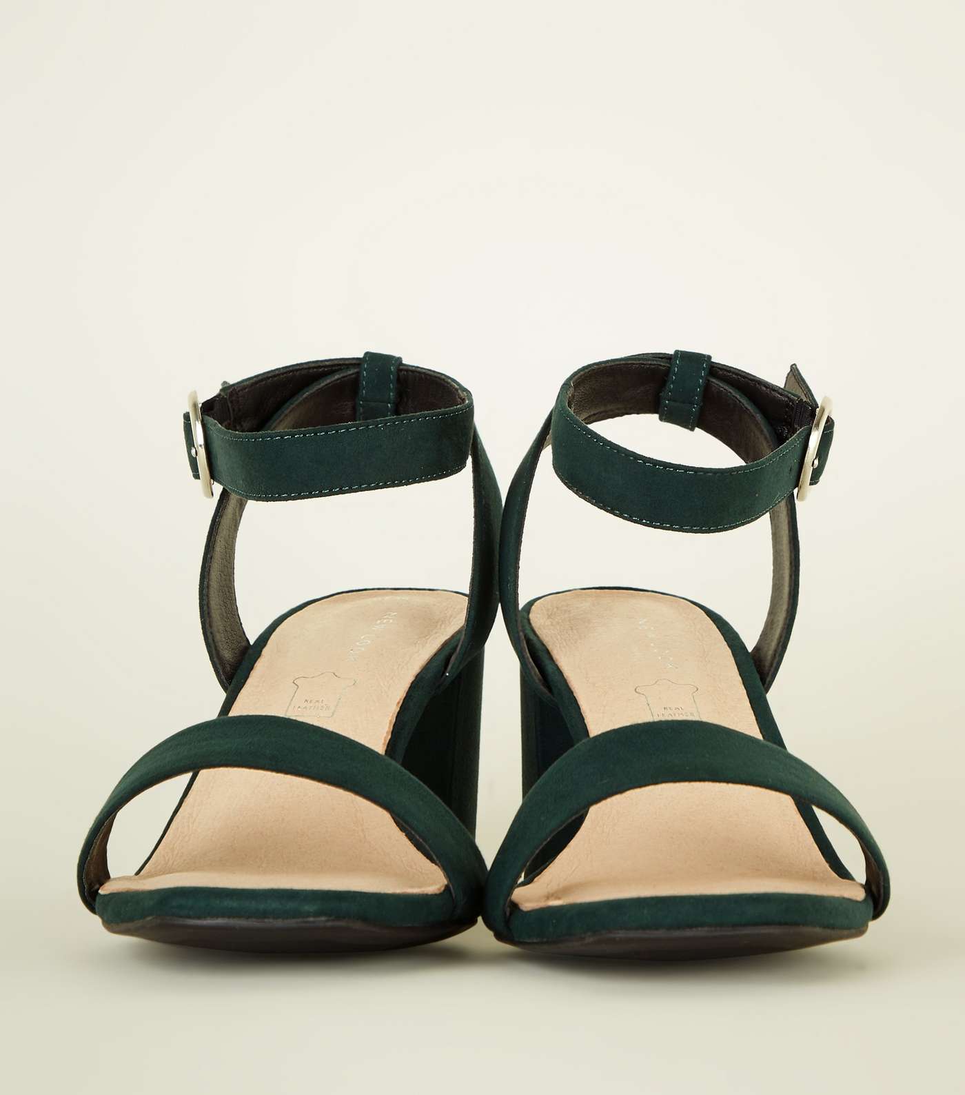 Dark Green Comfort Flex Suedette Block Heels Image 4