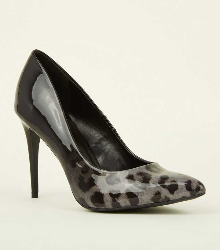 Grey Patent Ombré Leopard Print Courts