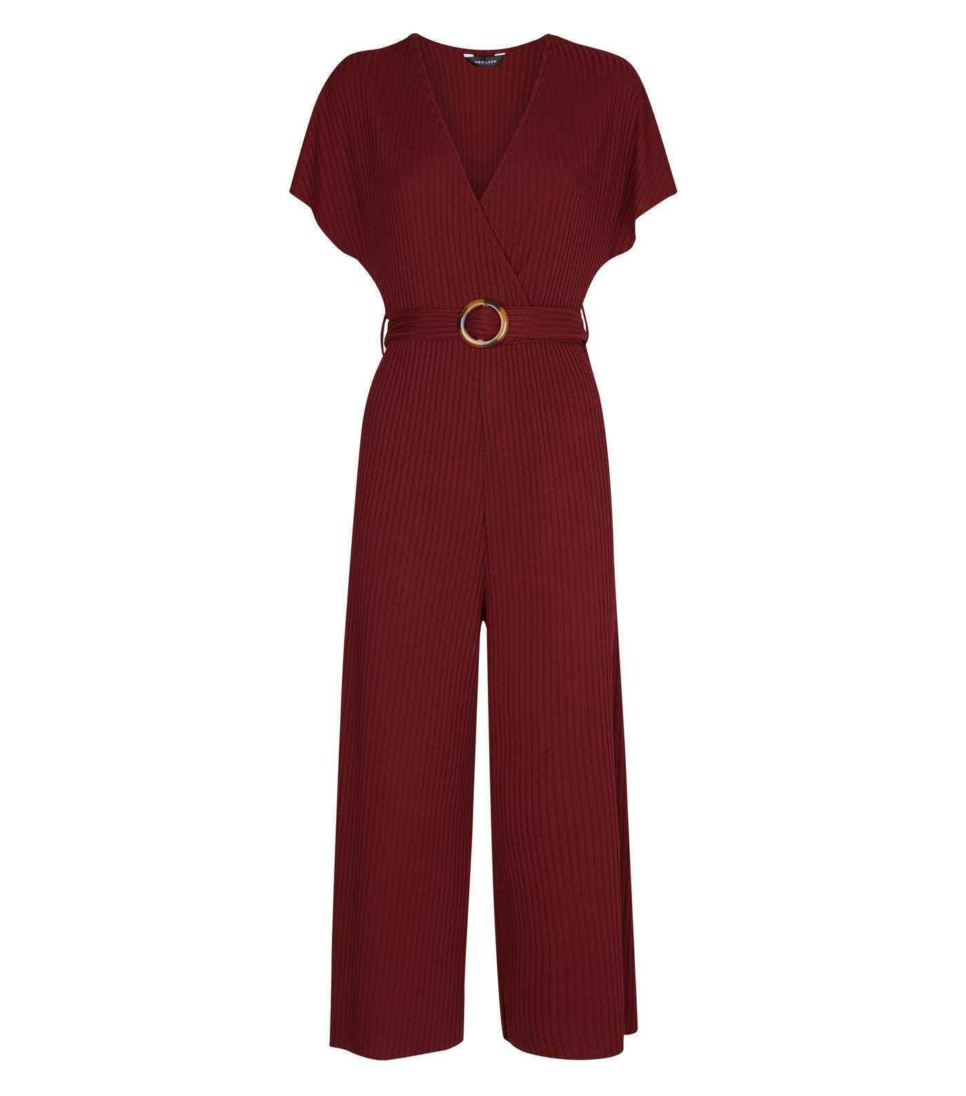 Plum Ribbed Belted Jumpsuit Image 4