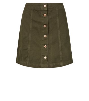 new look khaki denim jacket