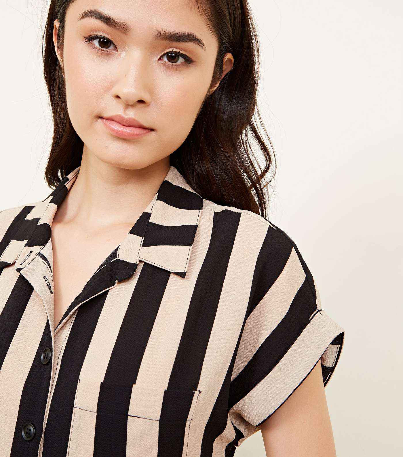 Black Stripe Midi Shirt Dress  Image 6