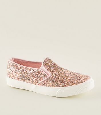 glitter slip on shoes girls