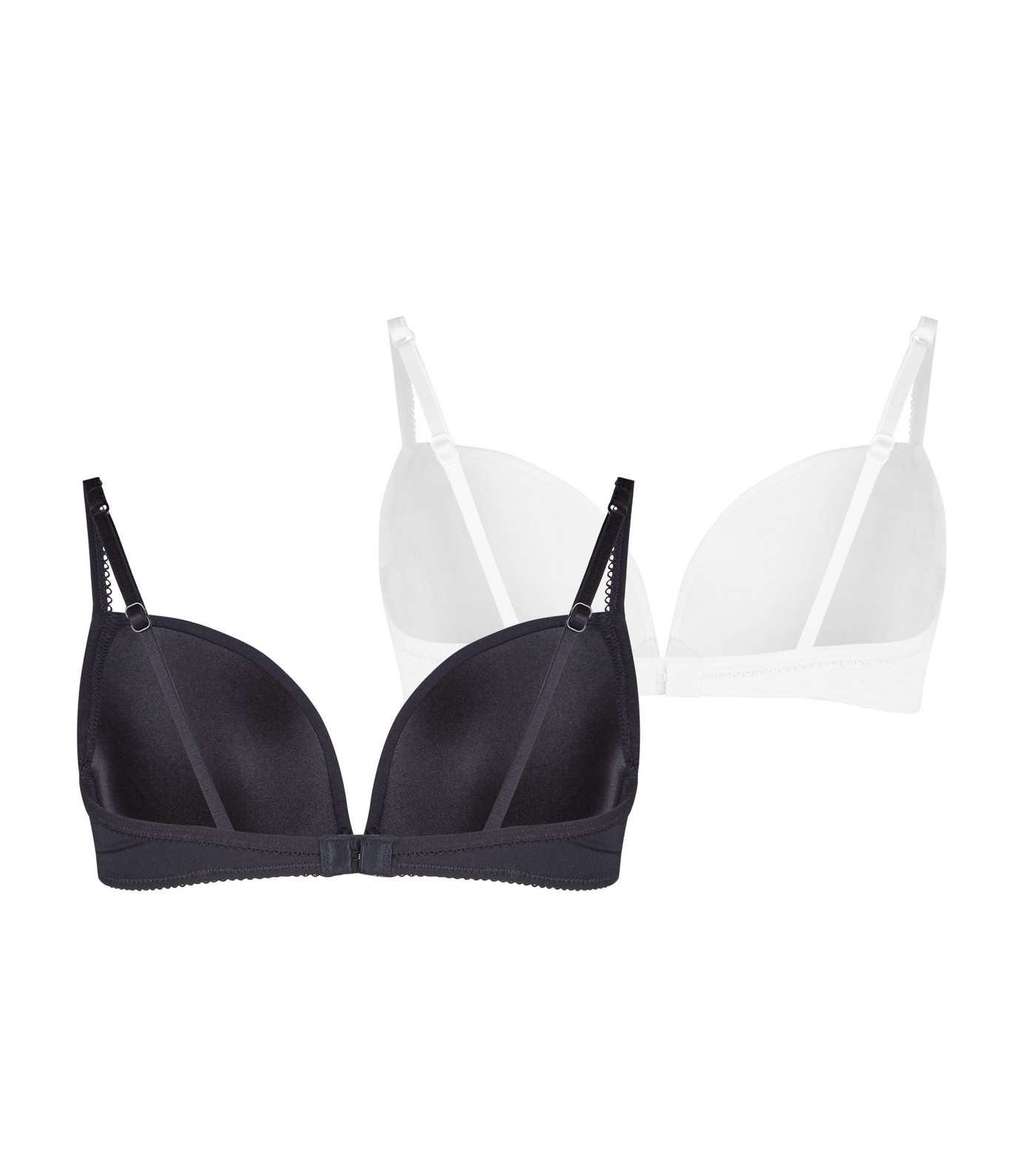 Girls 2 Pack Black and White Wired Bras Image 2