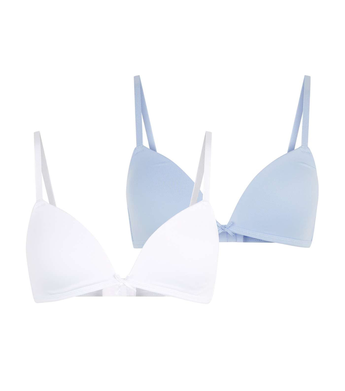 Girls 2 Pack Pale Blue Non Wired Bras