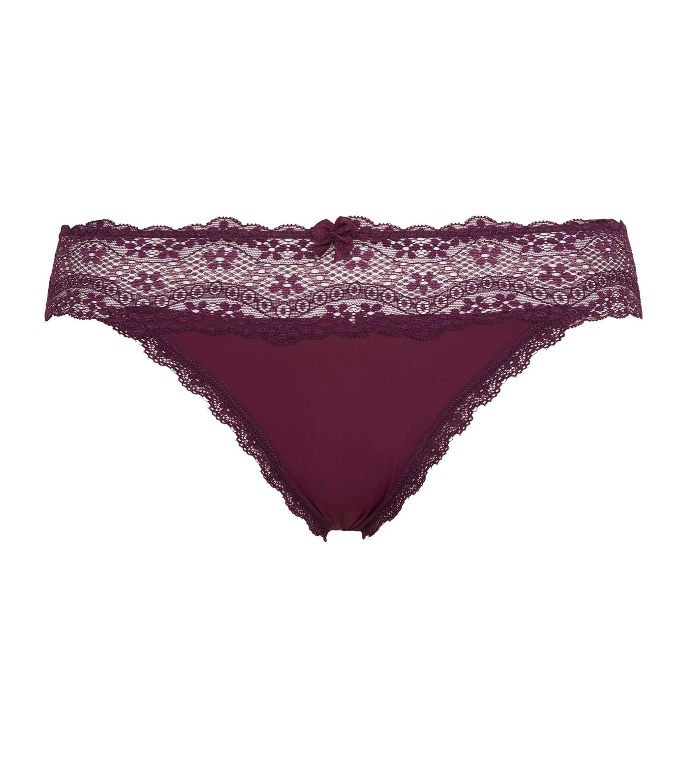 Burgundy Lace Waist Thong  Image 3