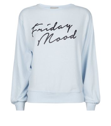 Pale Blue Friday Mood Pyjama Sweatshirt | New Look