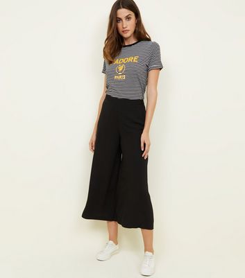 black wide leg trousers new look