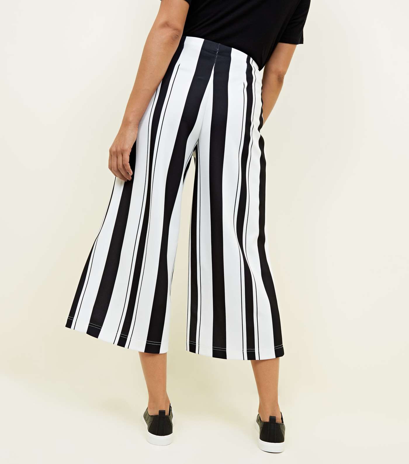 White Stripe Scuba Crop Trousers Image 3