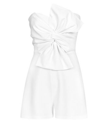 white strapless playsuit