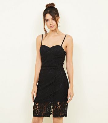 black lace bustier dress