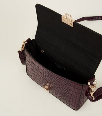 burgundy mock croc bag