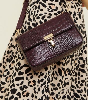 mock croc cross body bag