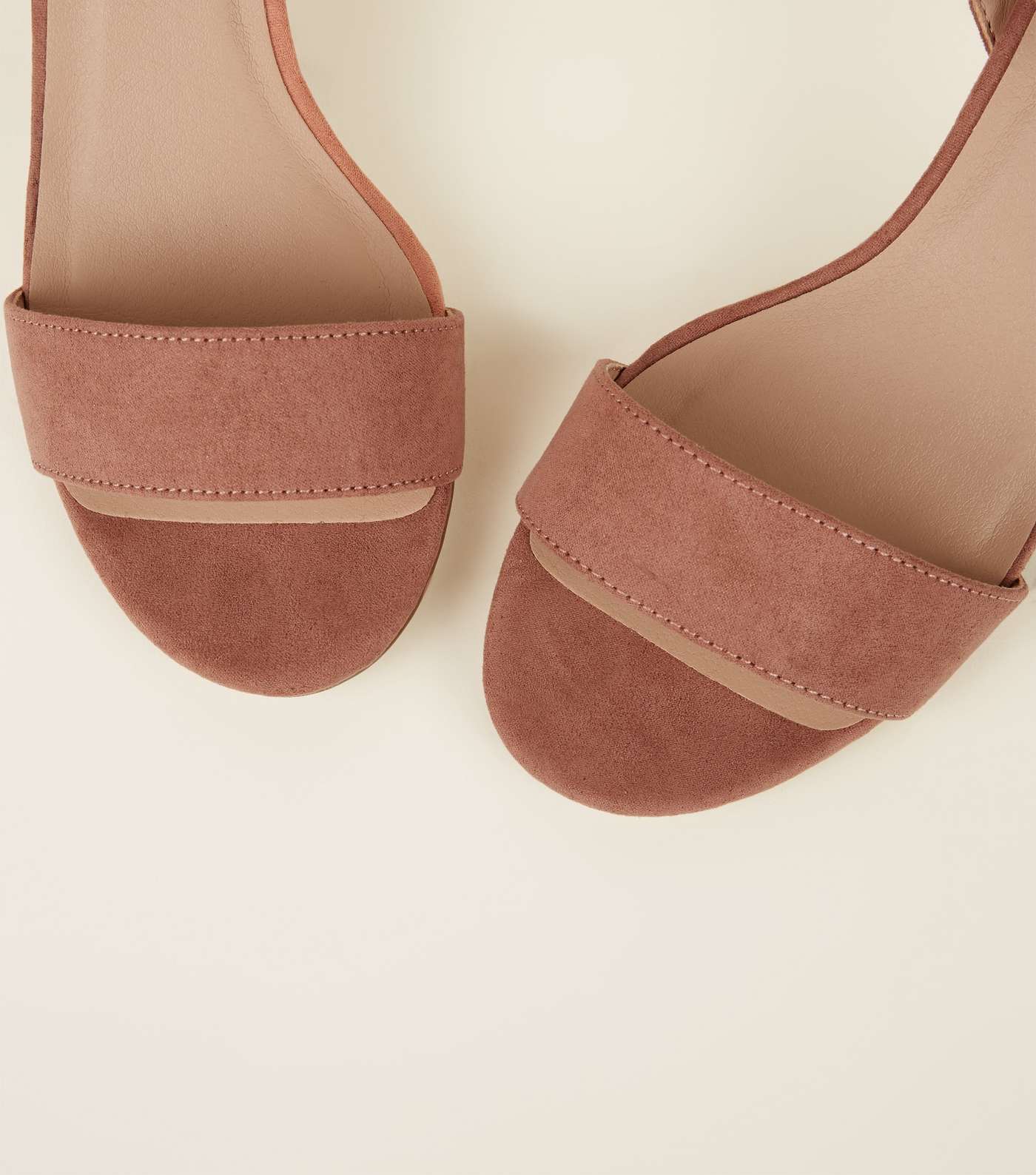 Girls Pink Suedette Ring Buckle Sandals Image 3