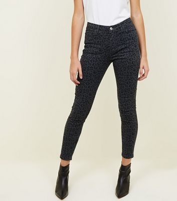 grey leopard jeans