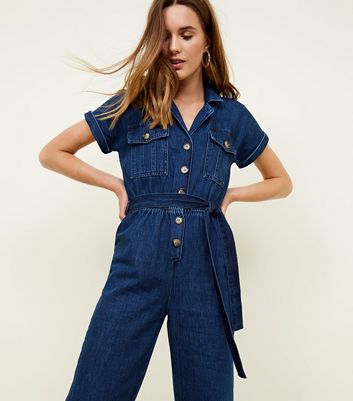 New look denim sales culotte jumpsuit