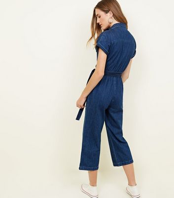 new look denim culotte jumpsuit