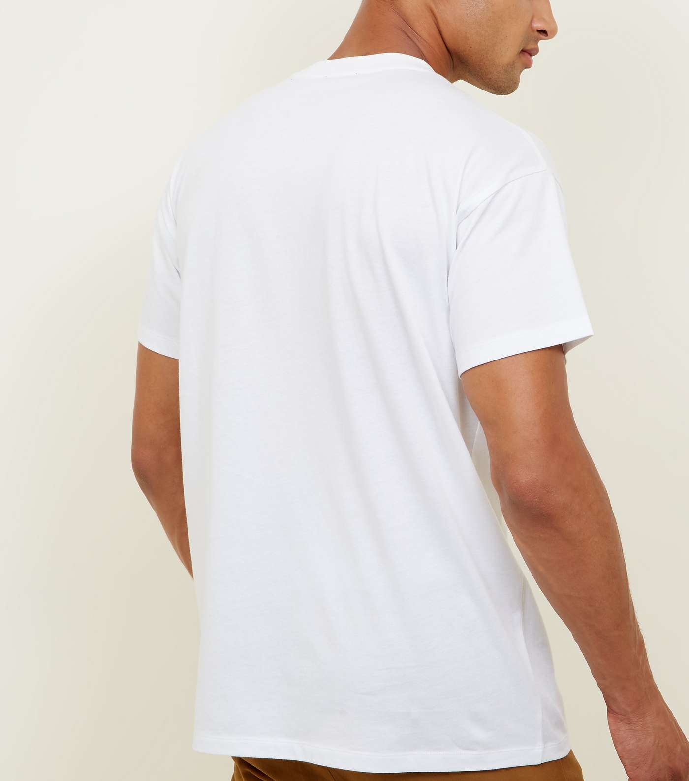 White Michigan Embroidered Panel T-Shirt Image 3