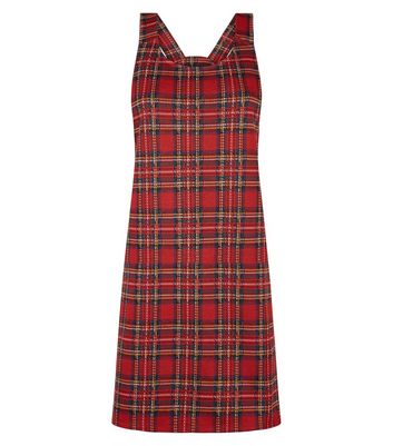 new look tartan pinafore