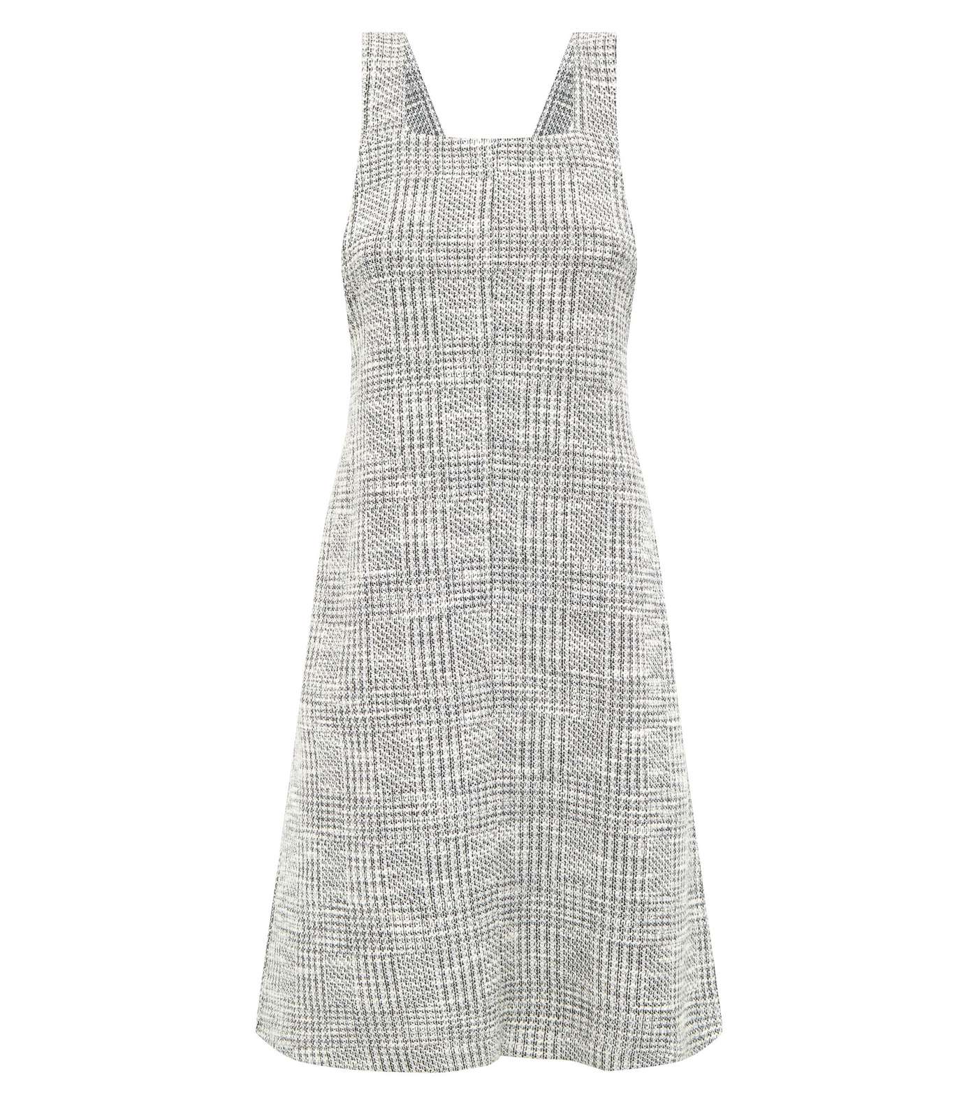 Grey Check Button Side Pinafore Dress  Image 3