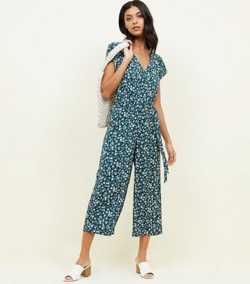 green wrap jumpsuit