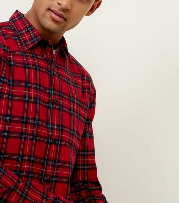 Red check best sale shirt new look