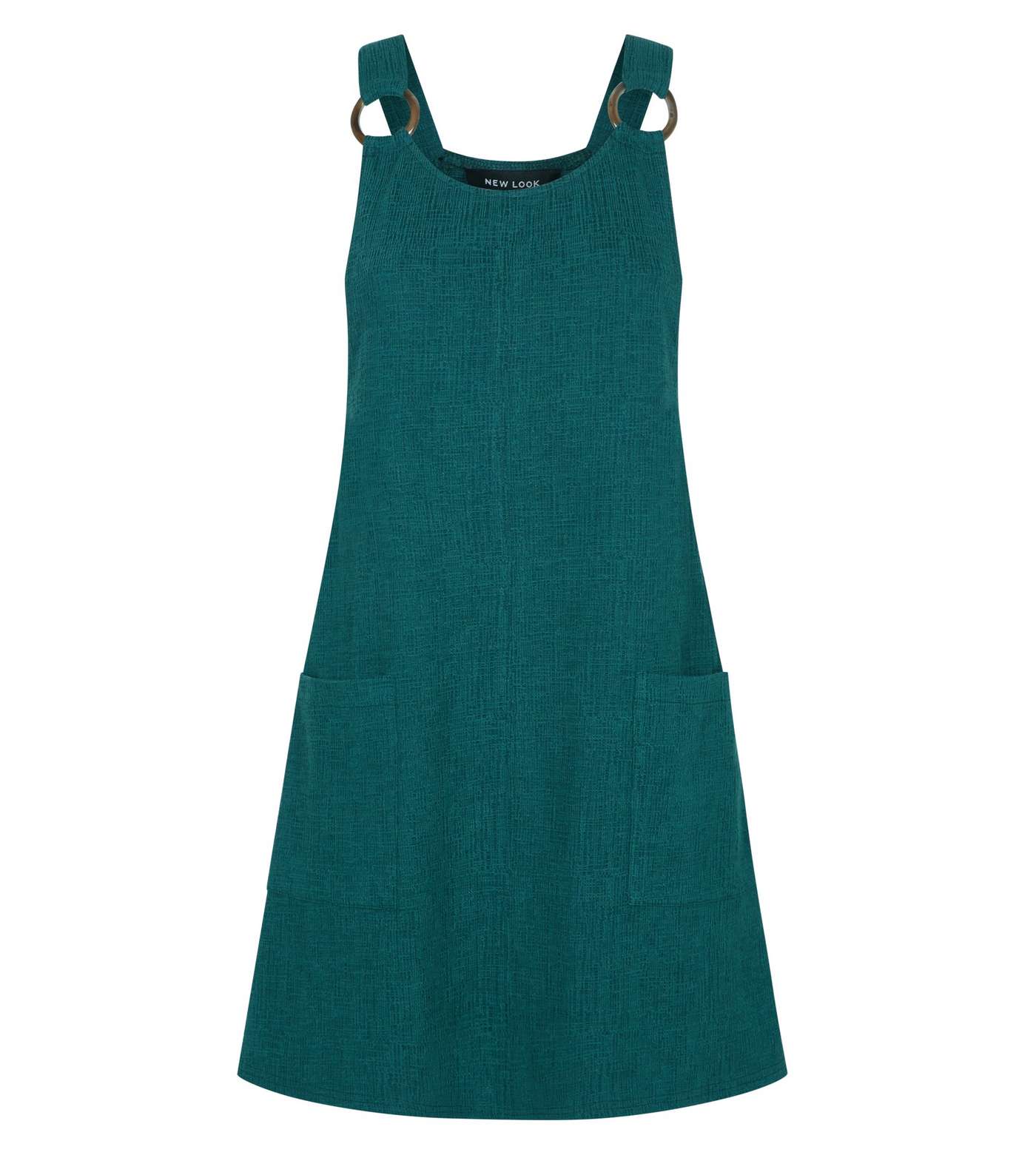 Dark Green Round Buckle Pinafore Dress Image 4