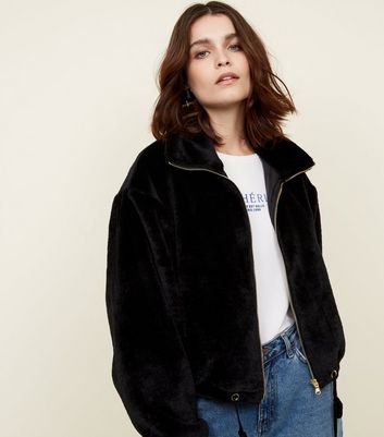 fur zip up jacket