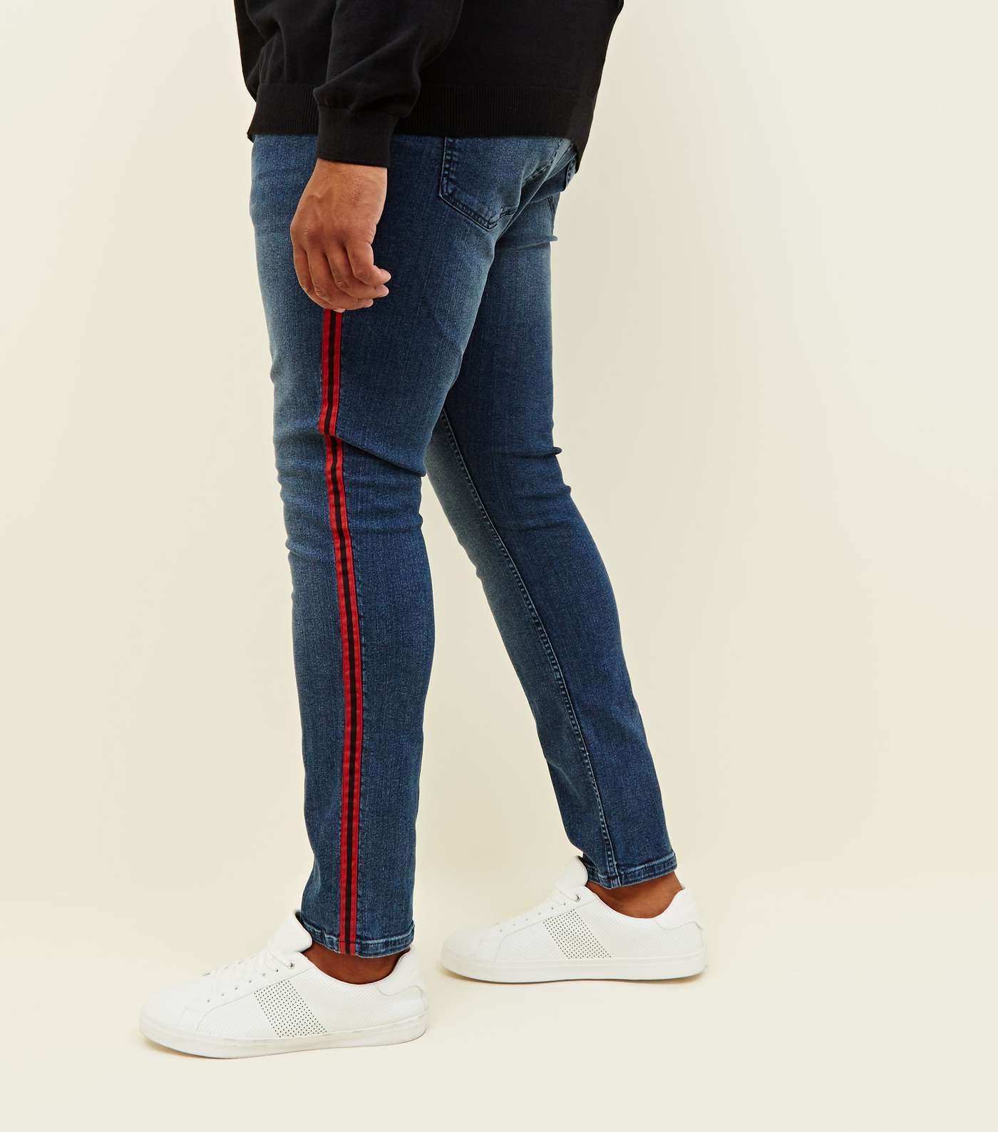 Plus Size Red Tape Side Stripe Skinny Jeans