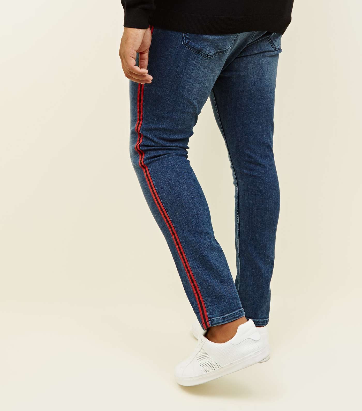 Plus Size Red Tape Side Stripe Skinny Jeans Image 3