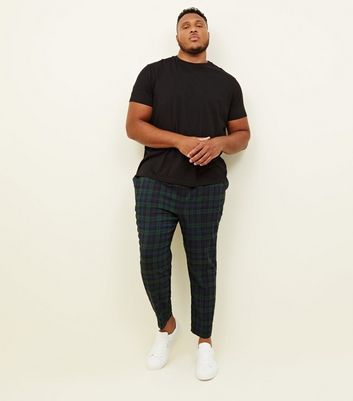 plus size check trousers