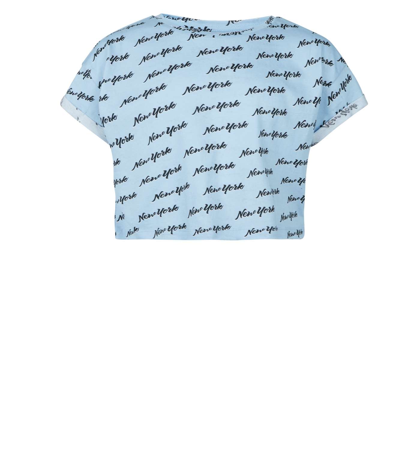 Girls Blue New York Print T-Shirt Image 4