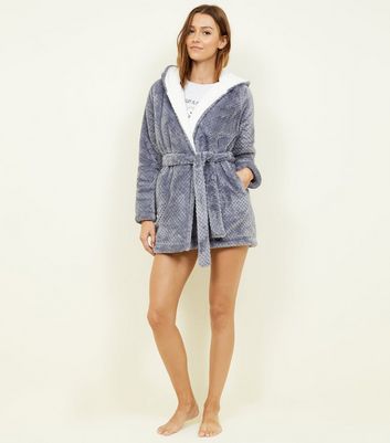 new look grey dressing gown