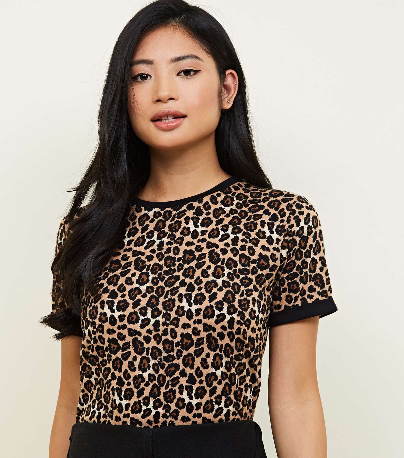 Petite Brown Leopard Print T-Shirt