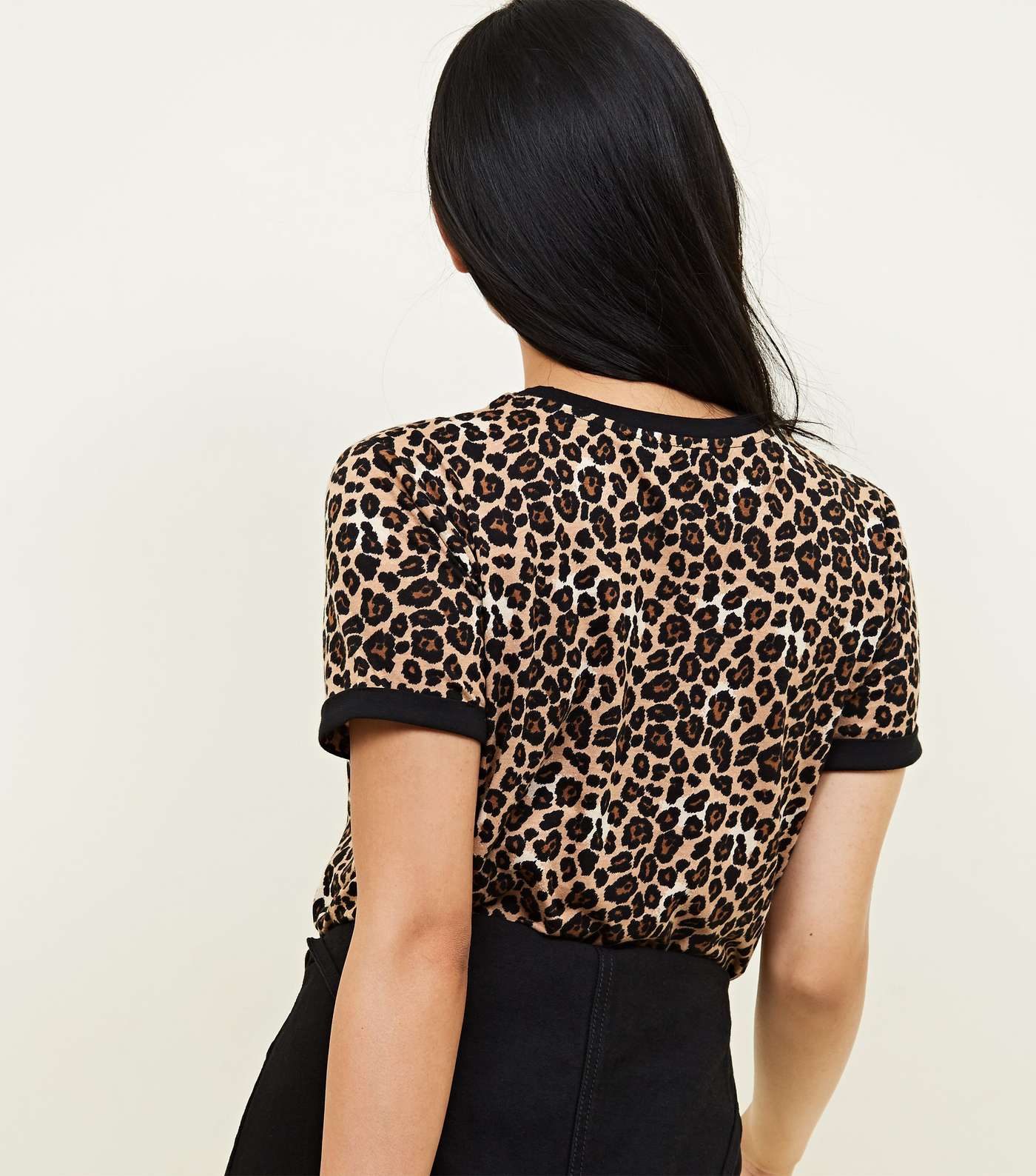 Petite Brown Leopard Print T-Shirt Image 3