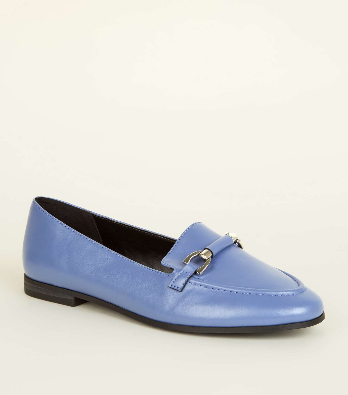 Light Purple Leather-Look Bar Front Loafers