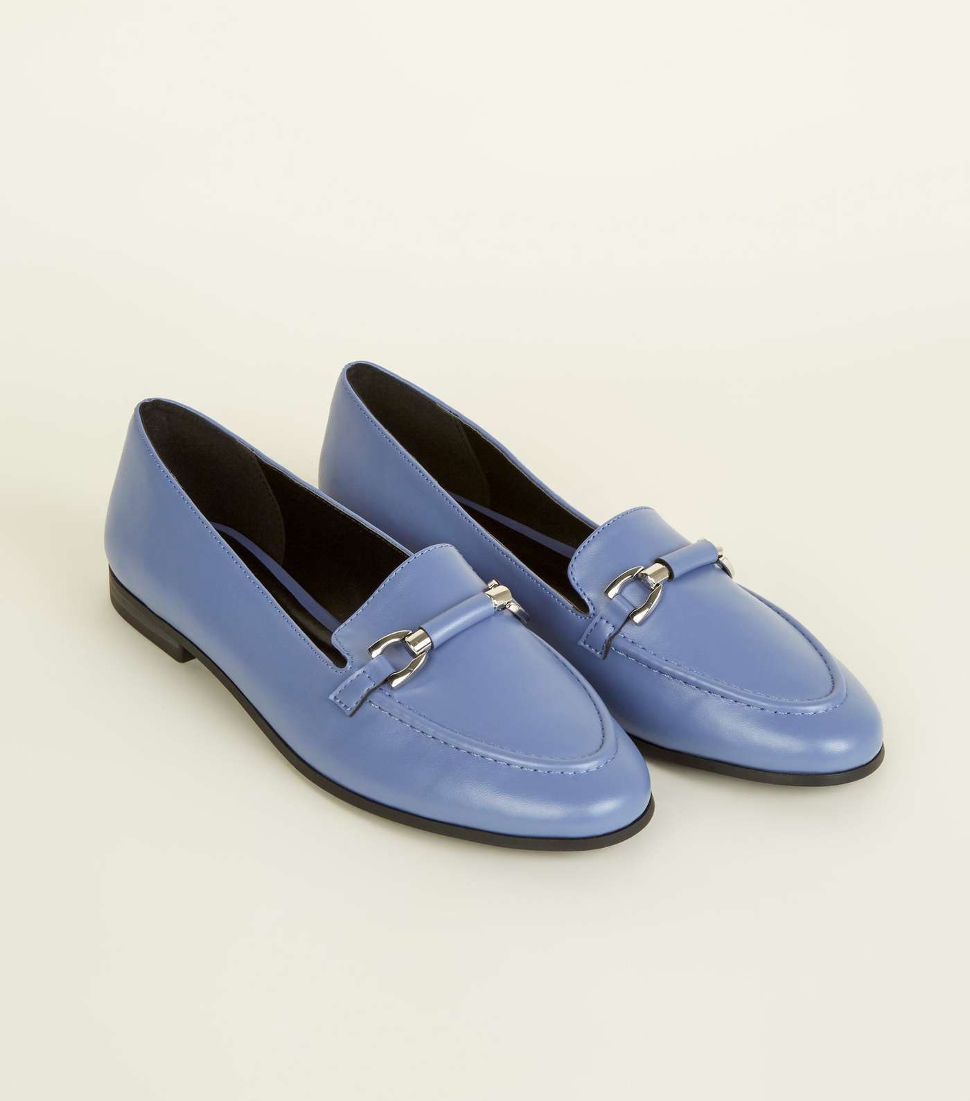 Light Purple Leather-Look Bar Front Loafers Image 3