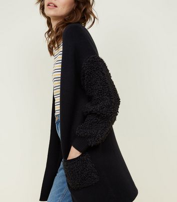 black teddy cardigan