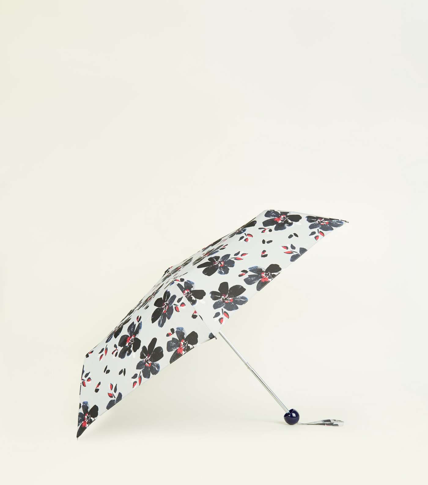 Grey Bold Floral Print Umbrella