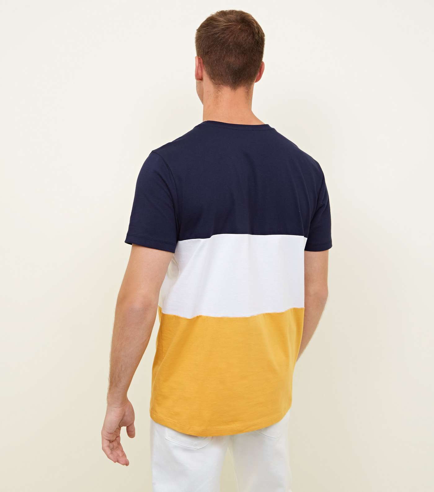Yellow Colour Block Brooklyn Embroidered T-Shirt Image 3