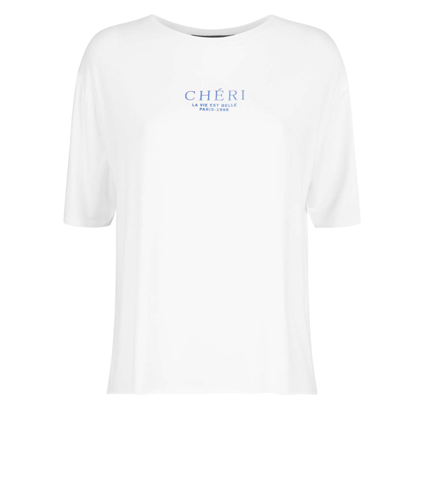 White Cheri Logo Dropped Sleeve T-Shirt Image 4