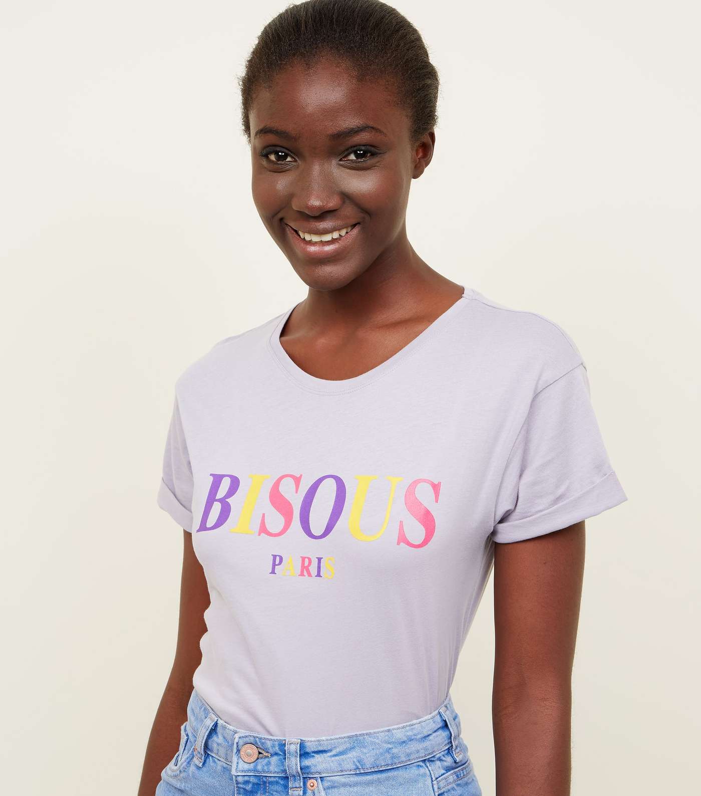 Lilac Bisous Slogan T-Shirt