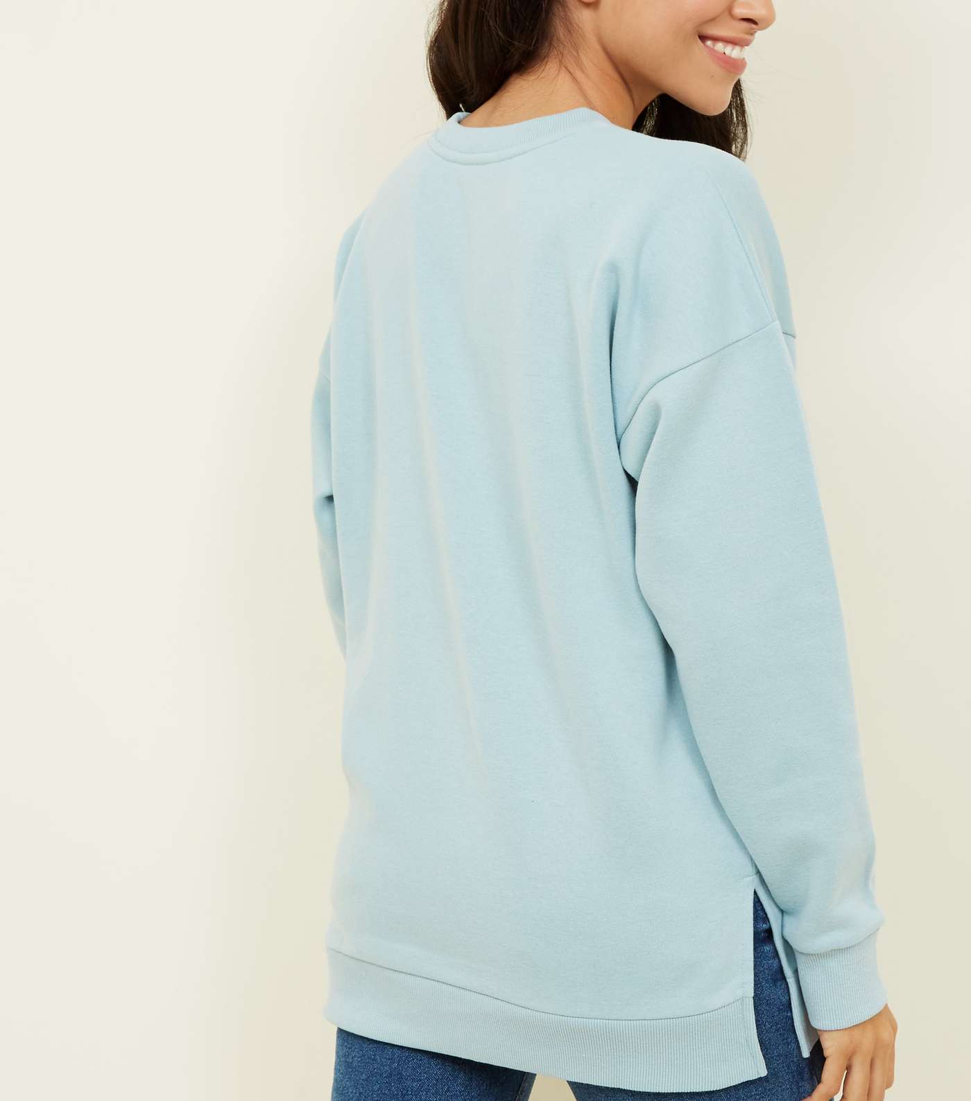 Pale Blue Oversized Sweatshirt Image 3