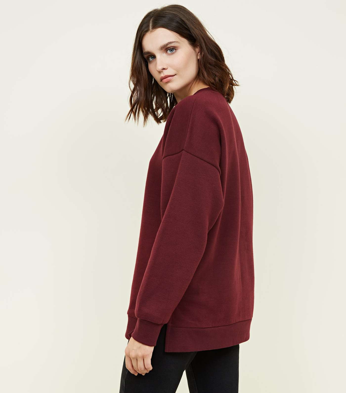 Burgundy Oversized Sweatshirt Image 3
