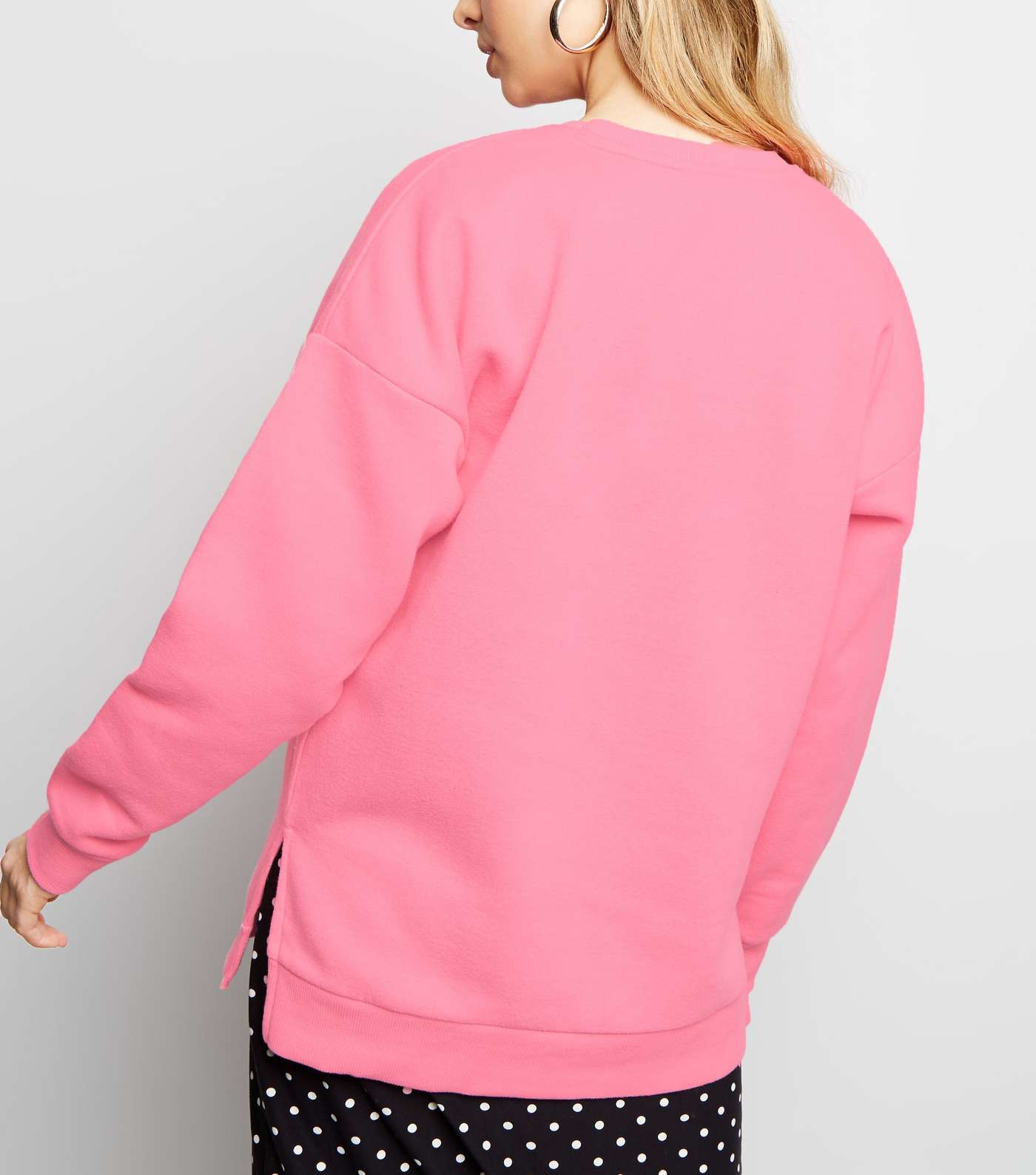 Neon Pink Oversized Sweatshirt Image 3