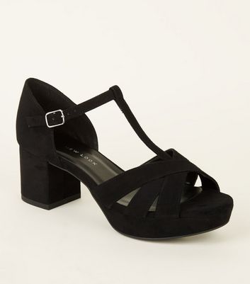 new look black chunky sandals