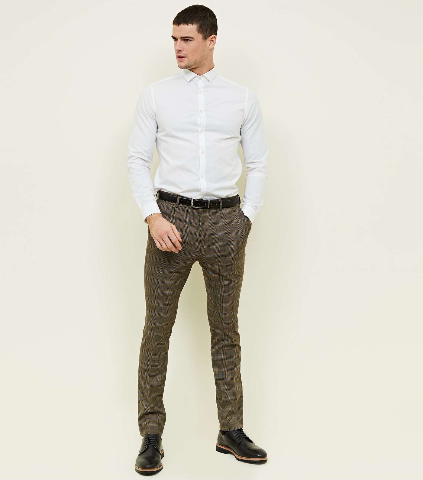 Rust Check Slim Fit Trousers Image 2