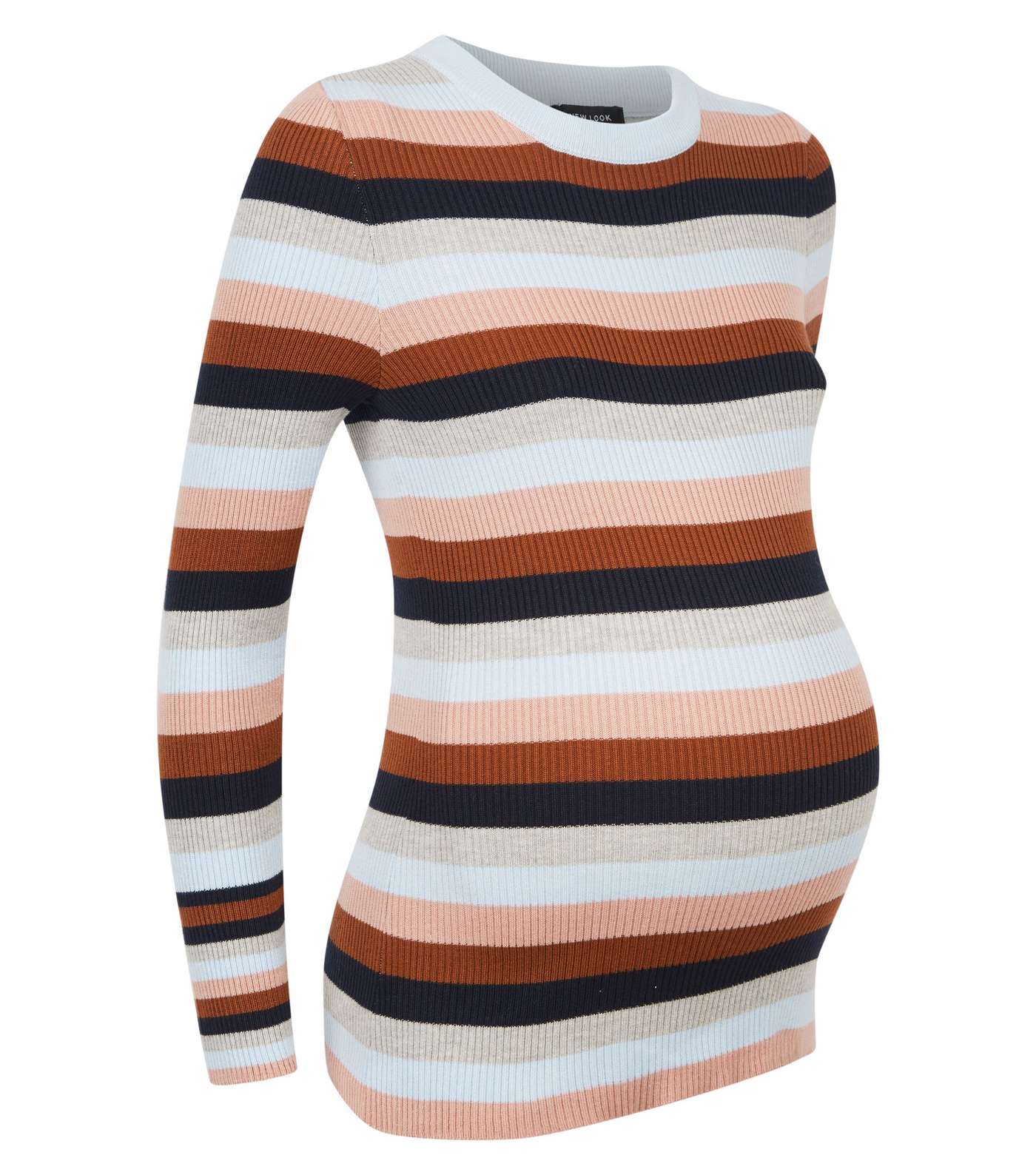 Maternity Multicoloured Stripe Fine Knit Jumper Image 4