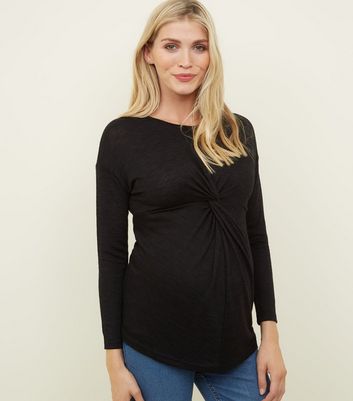 Textured Knit Twist Front Top