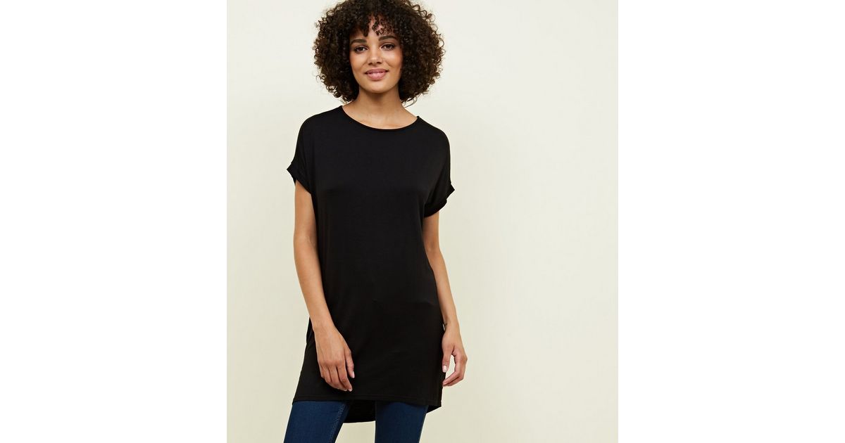Black Longline TShirt New Look